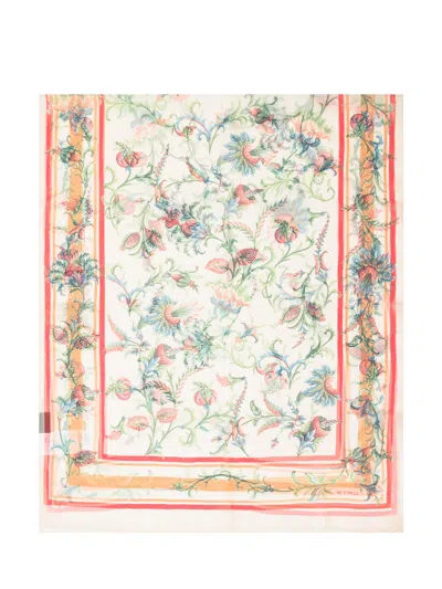 Etro Mini Floral Motif Silk Scarf In Multi
