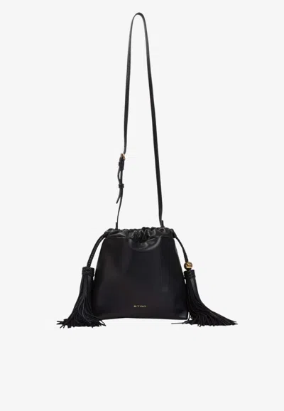 Etro Mini Kalispera Nappa Leather Bucket Bag In Black