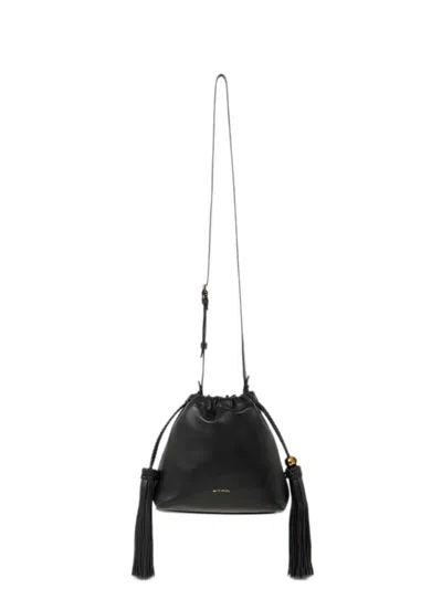Etro Mini Leather Kalispera Bag With Tassels In Black