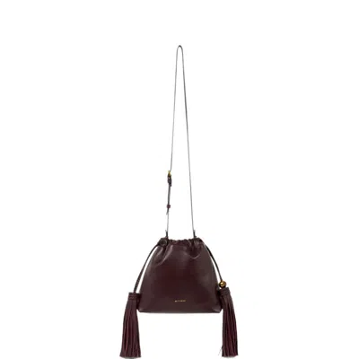Etro Mini Leather Kalispera Bag With Tassels In Purple