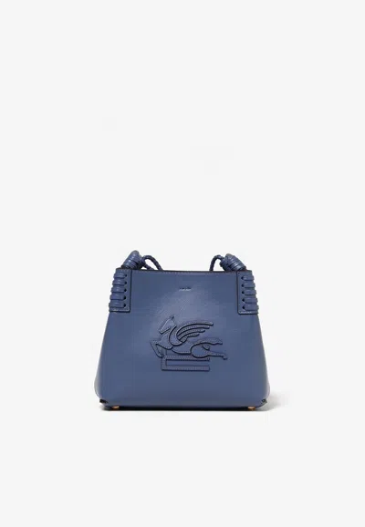 Etro Mini Libra Calf Leather Crossbody Bag In Blue