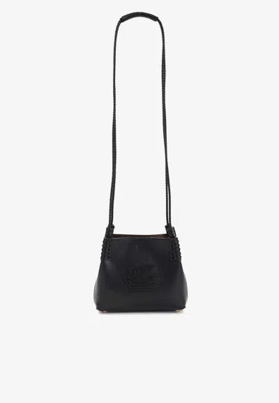 Etro Mini Libra Leather Tote Bag In Black