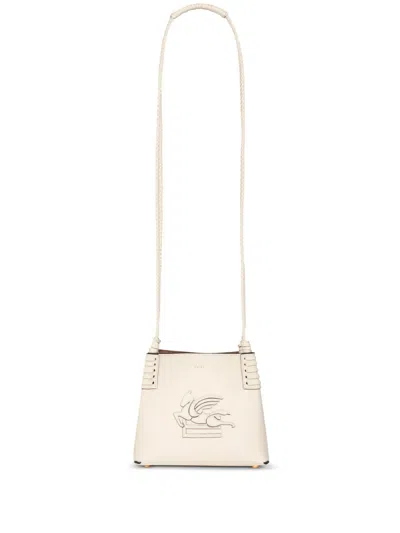 Etro Mini Libra Tote Bag In White Leather