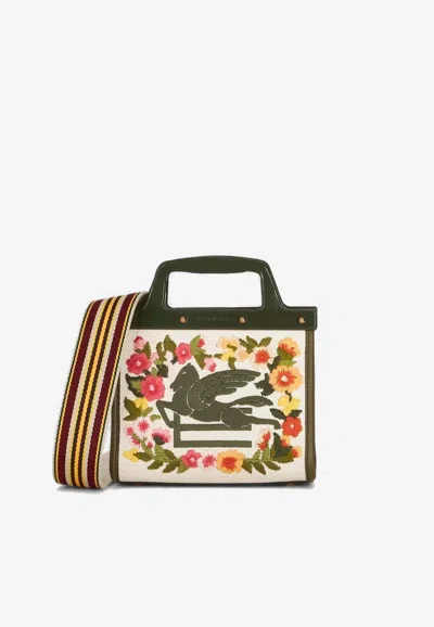 Etro Mini Love Trotter Floral Tote Bag In Multicolor