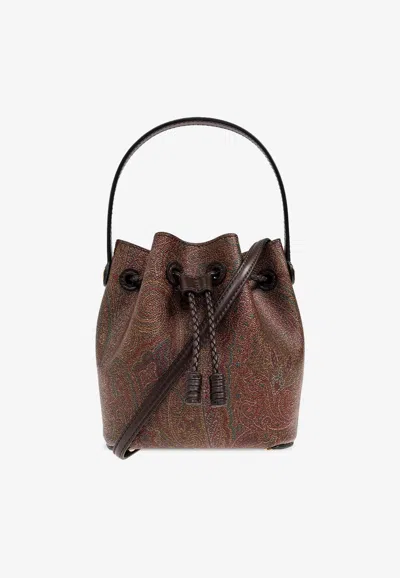 Etro Mini Paisley Bucket Bag In Multi
