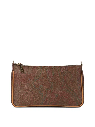 Etro Mini Paisley Shoulder Bags In Brown