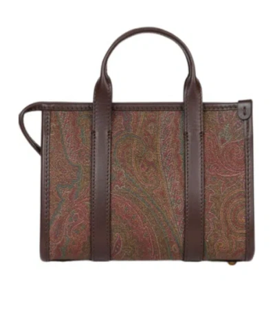 Etro Mini Paisley Top-handle Bag In Brown