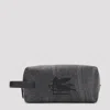 Etro Black Leather Pouch Arnica In Black