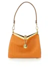 Etro Small Vela Leather Shoulder Bag In Orange
