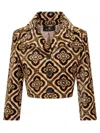 Etro Geometric-printed Buttoned Cropped Jacket In Multi