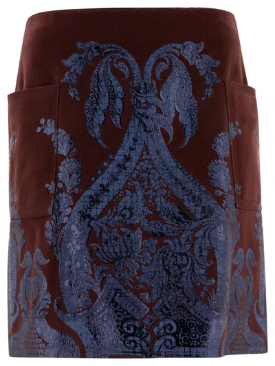 ETRO MINI SKIRT WITH METALLIC PRINT SKIRTS