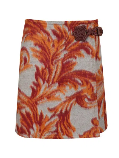 Etro Mini Skirt With Plasley Motif Skirts Multicolor