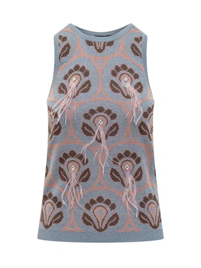 Etro Mini Top Aura With Stylish Print In Gray