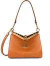 Etro Large Vela Leather Shoulder Bag In Bruciato