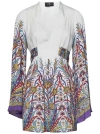 Etro Mini White Kaftan Dress In White