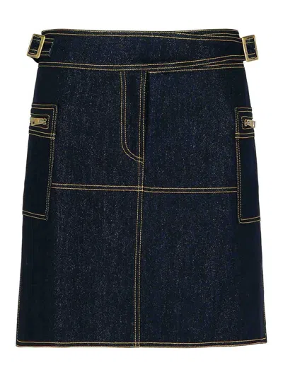 ETRO DARK BLUE DENIM MINISKIRT