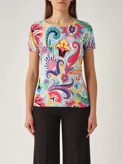 Etro Misto Seta Sweater In Multicolor