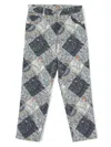Etro Mix-print Trousers In Blue
