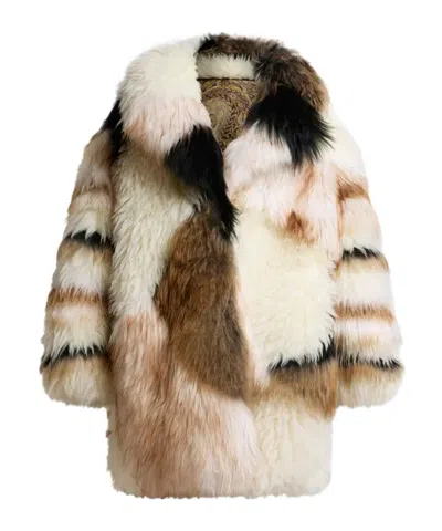 Etro Mixed Fur Coat In Neutral