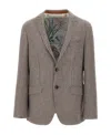 Etro Mixed Wool Jacket In Brown