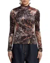 Etro Plain Jersey Turtleneck T-shirt In Printed Gray Base