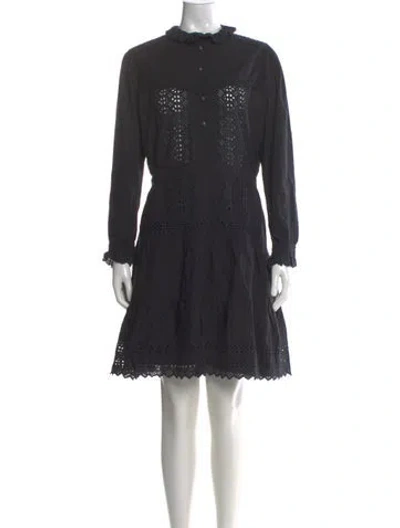 Pre-owned Etro Mock Neck Mini Dress In Gray