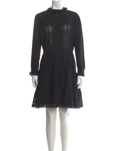 Pre-owned Etro Mock Neck Mini Dress In Grey