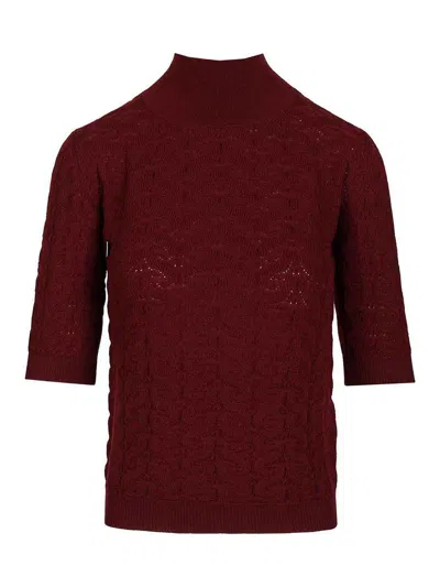 Etro Mock Neck Sweater In Dark Red