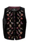 Etro Embroidered Vest In Black
