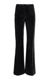 Etro Mid-rise Velvet Straight-leg Pants In Black