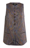 Etro Printed Cotton-blend Vest In Blue