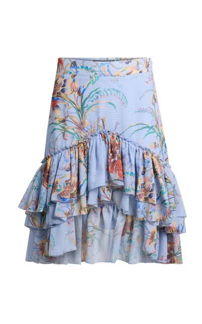 Etro Ruffled Mini Skirt In Blue