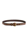 Etro Paisley Leather Belt In Brown