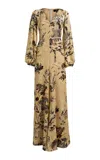 Etro Printed Silk-blend Maxi Dress In Brown