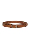 Etro Studded Leather Belt In Brown