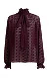 Etro Tie-detailed Blouse In Burgundy
