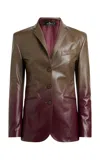 Etro Ombré Leather Blazer In Burgundy