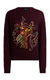 Etro Cropped Cashmere-blend Sweater In Burgundy