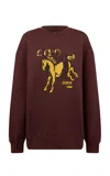 Etro Horse Graphic Sweatshirt In Burgundy