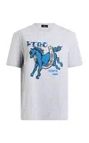 Etro Graphic Cotton T-shirt In Gray