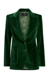 Etro Tailored Velvet Blazer In Green