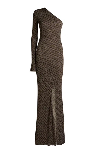 Etro Patterned Knit Maxi Dress In Green