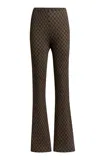 Etro Patterned Knit Flared Pants In Green