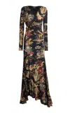 Etro Printed Wrap-front Maxi Dress In Multi