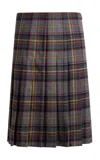 Etro Plaid Stretch-wool Knee-length Skirt In Multi