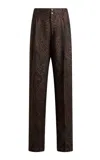Etro Paisley Wool-blend Straight-leg Pants In Multi
