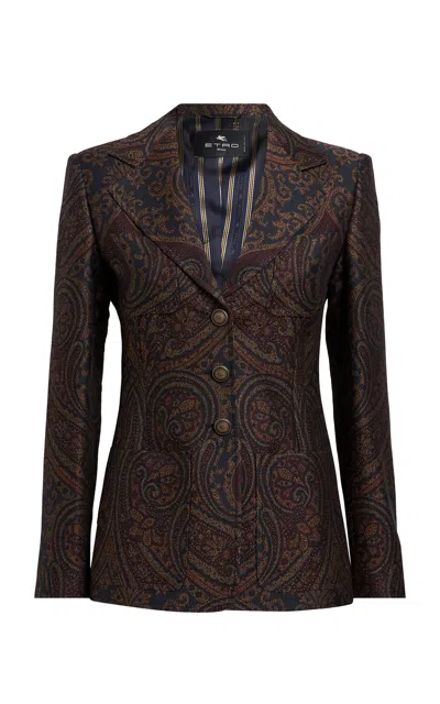 Etro Paisley Wool-blend Blazer In Multi