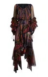 Etro Printed Silk Midi Dress In Multi