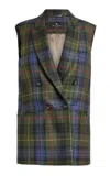 Etro Plaid Wool Vest In Multi