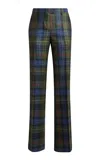Etro Plaid Wool Straight-leg Pants In Multi